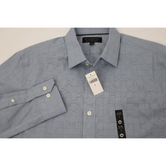 NWT Banana republic shirt Mens small non iron long sleeve button up plaid cotton - Picture 13 of 13